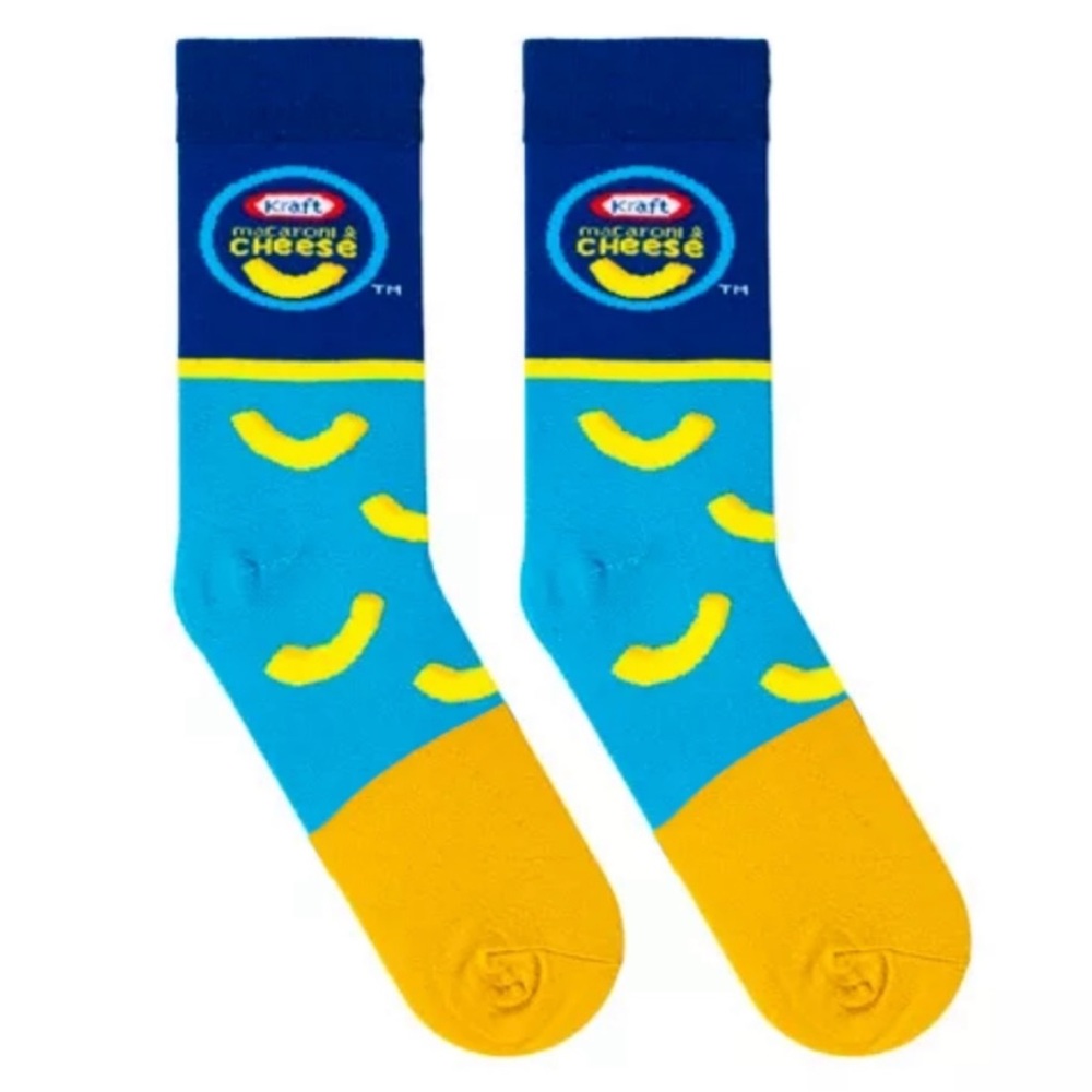 2/$16 mix and match) Kraft macaroni and cheese crew socks